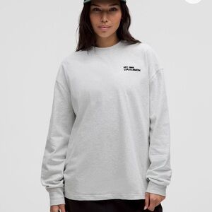 lululemon heavyweight cotton crewneck Gray Long Sleeve Tee. NWT XL
